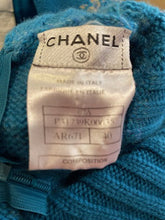 Load image into Gallery viewer, Chanel 07A 2007 Fall Short Sleeve Turquoise Pullover Turtleneck Sweater Top Blouse FR 40 US 6/8