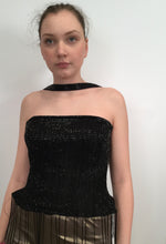Load image into Gallery viewer, Vintage Chanel 00A, 2000 Fall Autumn Black Tassel Beaded Tube Camisole Top Blouse FR 40 US 4