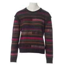 Load image into Gallery viewer, Chanel 12A RTW striped multicolor beaded Strass wool oversized pullover jumper sweater FR 38