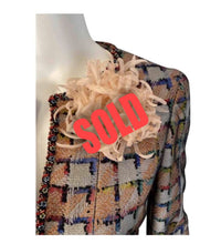 Load image into Gallery viewer, Vintage Chanel Large Oversized Camellia Silk Flower Peach/Pink Pin Brooch