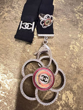 Load image into Gallery viewer, Chanel 17S 2017 Summer Ribbon Grosgrain Lanyard Large Crystal Camellia Pendant Necklace