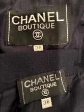 Load image into Gallery viewer, Vintage Chanel 1990’s Dark Navy Blue Skirt Suit FR 38 US 4