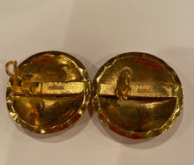 Load image into Gallery viewer, Chanel vintage quilted clip on CC gold plated metal round oversized earrings