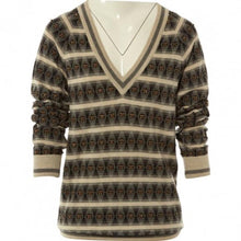 Load image into Gallery viewer, Chanel 07A 2007 Fall striped beaded Cashmere Tunic Sweater Jumper FR 34