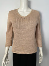Load image into Gallery viewer, Vintage Chanel Identification 00C, 2000 Cruise Resort Knit Beige Pullover Sweater FR 42 US 6