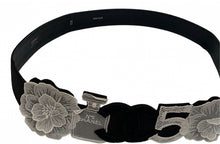 Load image into Gallery viewer, Rare Chanel 06P Black White Camellia Charms Icons Belt
