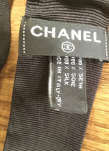 Load image into Gallery viewer, Chanel Black Silk grosgrain ribbon 2015 15A CC logo wide headband hair accessory