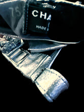 Load image into Gallery viewer, Rare Chanel 2014 14P tweed metallic silver pink chain Fingerless Gloves size 7.5