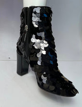 Load image into Gallery viewer, Chanel Black Sequin embellished ankle Boots Booties EU 37 US 6/6.5