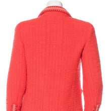 Load image into Gallery viewer, 94P, 1994 Spring Extremely Rare! Vintage Chanel Orange Tweed Scobido Trim Boucle  Jacket FR 36 US 4
