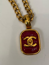 Load image into Gallery viewer, 97P 1997 Spring Vintage Chanel CC turnlock red Gripoix stone pendant necklace