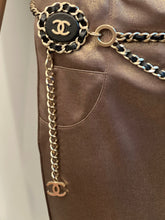 Load image into Gallery viewer, Chanel 2016 Black Chain Leather Medallion Belt Necklace