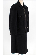 Load image into Gallery viewer, Rare Chanel Black Tweed Textured Skirt Suit w Chains/Zippers FR 44 US 8/10