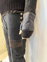 Load image into Gallery viewer, NWT Chanel 2016 16B Leather Cashmere Navy/Black/Dark Grey Fingerless Gloves Size 8