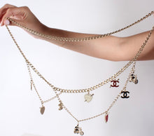 Load image into Gallery viewer, Chanel 10P 2010 Spring Coco Motorcycle Hearts Gold Chain Link Layered Belt/Necklace