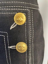 Load image into Gallery viewer, Rare Vintage Collectors 94P, 1994 Spring Chanel Black Denim mini Skirt FR 36 US 4