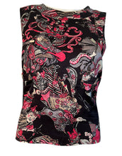 Load image into Gallery viewer, Chanel 10A 2010 Pre-Fall Paris Shanghai Black/Pink Samurai Silk Blouse FR 42 US 8/10