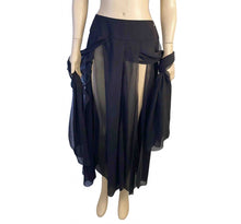 Load image into Gallery viewer, NWT Chanel 00S, 2000 Summer black long chiffon skirt FR 40