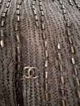 Load image into Gallery viewer, Vintage Chanel 00A, 2000 Fall Autumn Black Tassel Beaded Tube Camisole Top Blouse FR 40 US 4