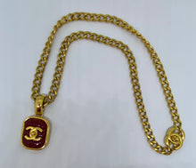 Load image into Gallery viewer, 97P 1997 Spring Vintage Chanel CC turnlock red Gripoix stone pendant necklace