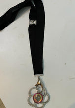 Load image into Gallery viewer, Chanel 17S 2017 Summer Ribbon Grosgrain Lanyard Large Crystal Camellia Pendant Necklace