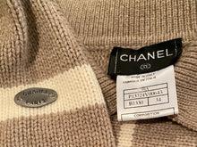 Load image into Gallery viewer, Vintage Chanel 99A 1999 Fall pullover collar wool cashmere sweater taupe brown FR 34 US 2/4