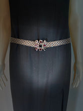 Load image into Gallery viewer, Chanel 04A, 2004 Fall Belt Red black Bordeaux gripoix ruthenium Metal chain belt