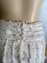 Load image into Gallery viewer, Rare Chanel 04C, 2004 Cruise Resort Ecru Tweed Fringe Skirt FR 38