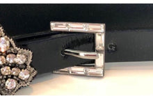 Load image into Gallery viewer, Chanel 2006 Fall 06A skinny Black Patent Leather waist Crystal Buckle Belt SZ 36