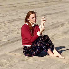 Load image into Gallery viewer, 97A, 1997 Fall Vintage Chanel sheer velvet wide leg Pant Trousers FR 36