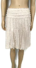 Load image into Gallery viewer, Rare Chanel 04C, 2004 Cruise Resort Ecru Tweed Fringe Skirt FR 38