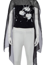 Load image into Gallery viewer, Rare Chanel 01P 2001 Spring Runway Flower Cape Blouse Top FR 38 US 4