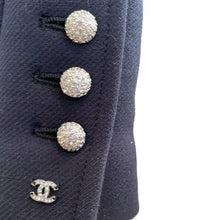 Load image into Gallery viewer, Rare Chanel 02A 2002 Fall Black Fitted Jacket with Crystal Embellishments FR 40 US 4/6