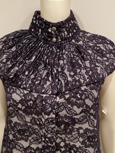 Load image into Gallery viewer, Chanel Navy Blue Cotton Camellia Floral Print Lace Dress FR 42 US 6