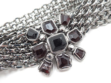 Load image into Gallery viewer, Chanel 04A, 2004 Fall Belt Red black Bordeaux gripoix ruthenium Metal chain belt