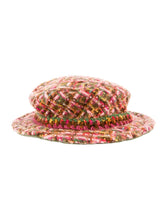 Load image into Gallery viewer, Vintage Chanel pink green multicolor wool tweed hat size 57