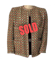 Load image into Gallery viewer, Rare Vintage Chanel 02P, 2002 Spring Heavy Green Pink Tweed Multicolor Jacket FR 46 US 16