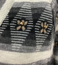 Load image into Gallery viewer, Chanel 07A 2007 Fall striped beaded Cashmere Tunic Sweater Jumper FR 34