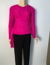 Load image into Gallery viewer, Chanel 2012 Fall 12A Pink Fuchsia Sweater w attached Scarf FR 34