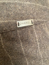 Load image into Gallery viewer, Vintage Chanel Identification 99A, 1999 Fall Gray Brown Pinstripe Pant Suit Set FR 34 US 2