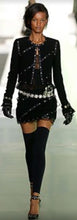 Load image into Gallery viewer, Chanel 2003 Fall 03A black Cropped Boucle Tweed Jacket FR 48 US 10/12