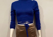 Load image into Gallery viewer, Chanel 04A 2004 Fall Royal Blue Cashmere Sweater Wrap Cardigan Top Blouse FR 38