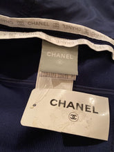 Load image into Gallery viewer, NWT Chanel 05P 2005 Spring short Sporty Navy Blue jacket logo zippers FR 36