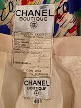 Load image into Gallery viewer, 1980 Collection 26 Chanel vintage beige Ecru silk linen skirt suit FR 40