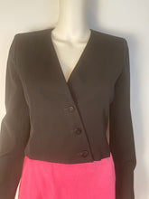 Load image into Gallery viewer, Vintage Chanel 00T, 2000 Transition Collection Black Collarless Short Jacket FR 36
