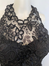 Load image into Gallery viewer, 95A, 1995 Fall Vintage Chanel elaborate Lace Halter Evening Top Blouse US 2-4