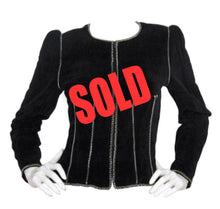 Load image into Gallery viewer, Chanel Vintage 06A 2006 Fall Autumn &quot;washed&#39;Velvet Jacket w/ chains FR 42 US 6/8