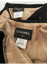 Load image into Gallery viewer, Rare Chanel Black Tweed Textured Skirt Suit w Chains/Zippers FR 44 US 8/10