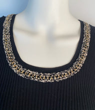 Load image into Gallery viewer, NWT Chanel 10P, 2010 Spring black gold trim chain dress FR 38