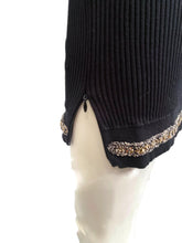 Load image into Gallery viewer, NWT Chanel 10P, 2010 Spring black gold trim chain dress FR 38